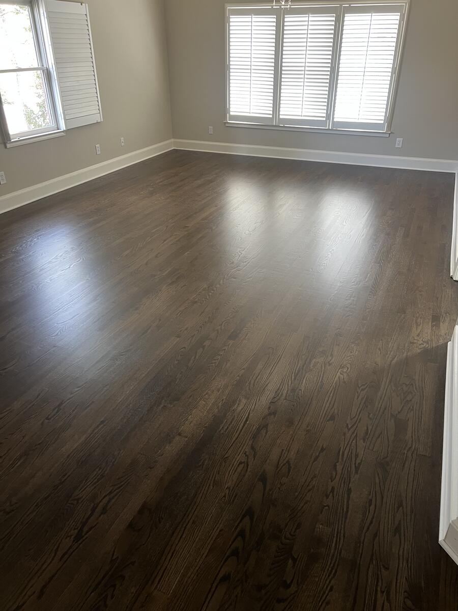Dark hardwood floor grain close-up
