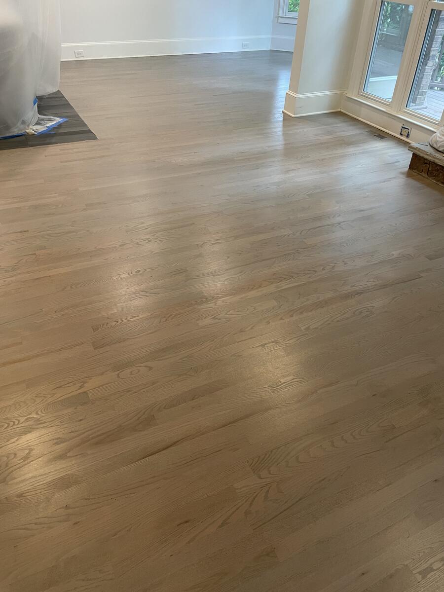 Light natural hardwood floor refinishing