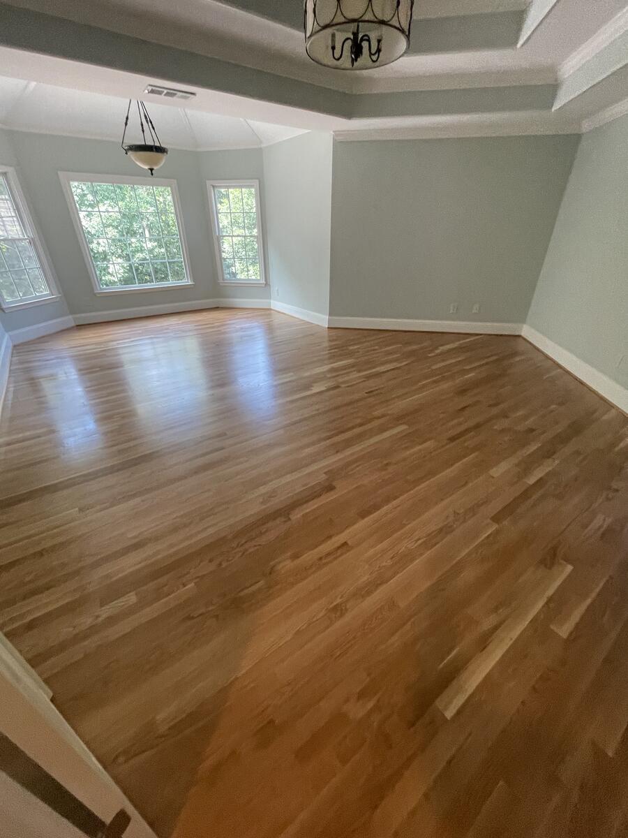 Natural honey hardwood floor installation